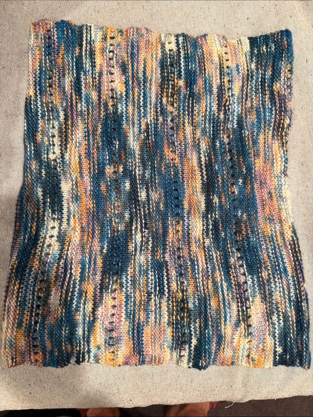 Hand Knit Manos del Uruguay Wool Gaiter Cowl Neck Warmer Multicolor